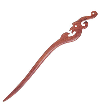 CrystalMood Handmade Wood Hair Stick Dragon 7" Rosewood
